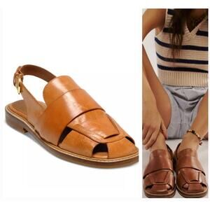NIB/NWT Libby Fisher Vachetta Brown Sandals Size 9